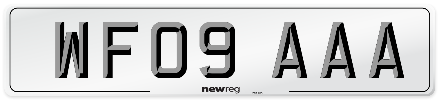 WF09 AAA Number Plate from New Reg